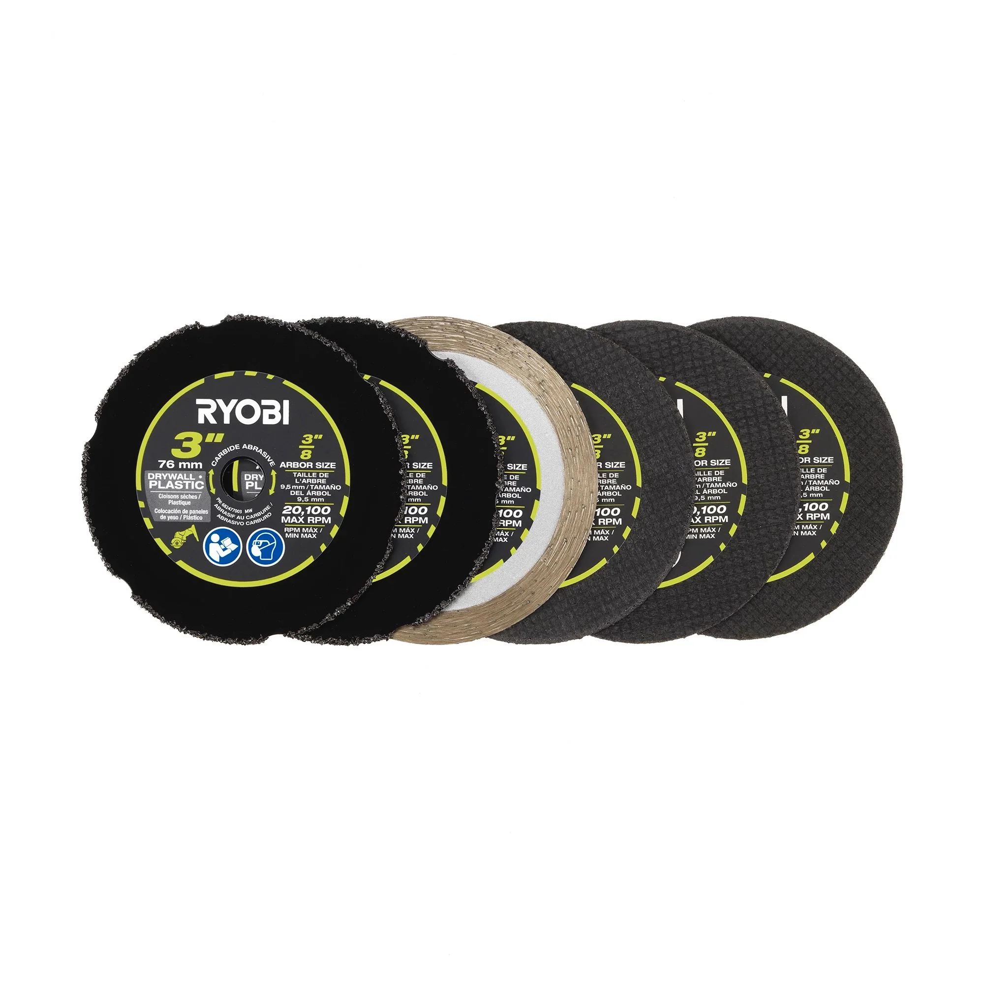 RYOBI 6 PC. 3 in. Cut-Off Wheel Set - Image 3