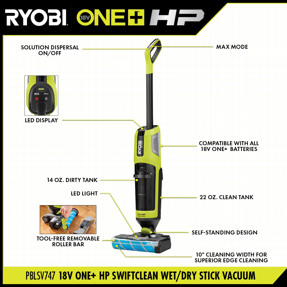 18V ONE+ HP SWIFTCLEAN WET/DRY STICK VACUUM KIT - Image 3