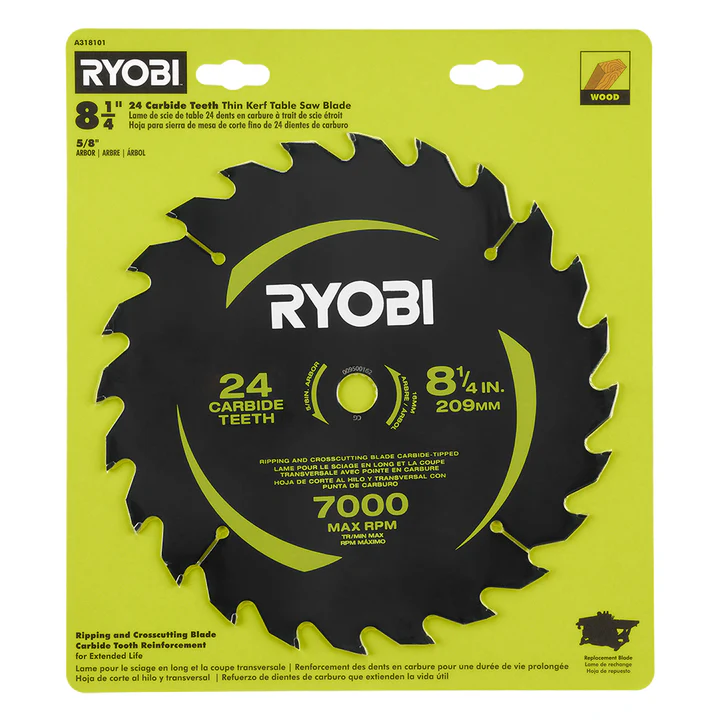 8-1/4" 24 CARBIDE TEETH THIN KERF TABLE SAW BLADE