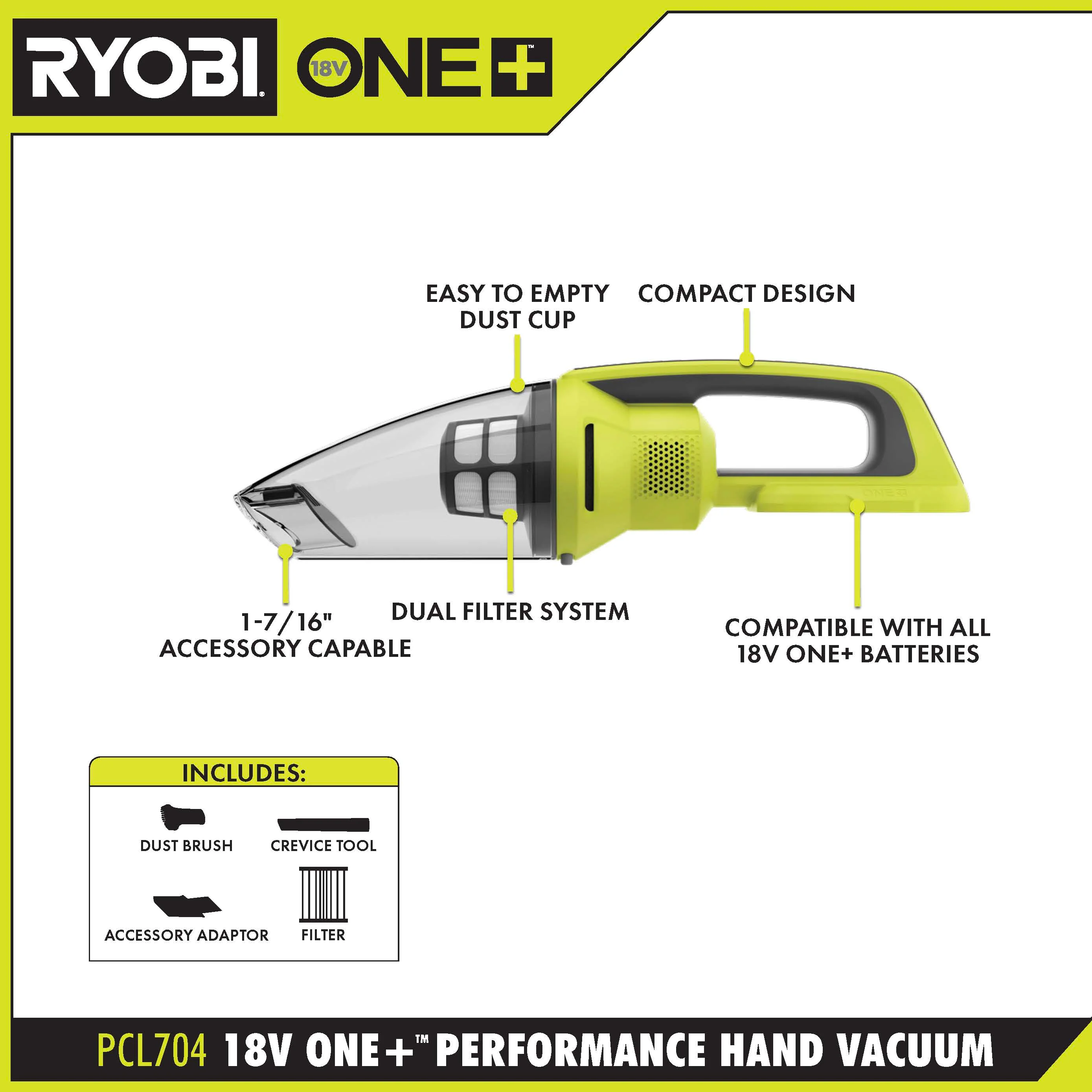 18V ONE+ PERFORMANCE HAND VACUUM KIT - Image 2