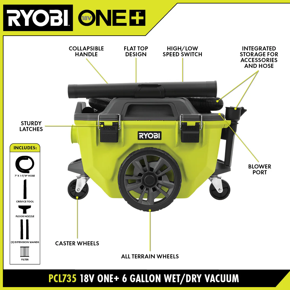 18V ONE+ 6 GALLON WET/DRY VACUUM KIT - Image 2