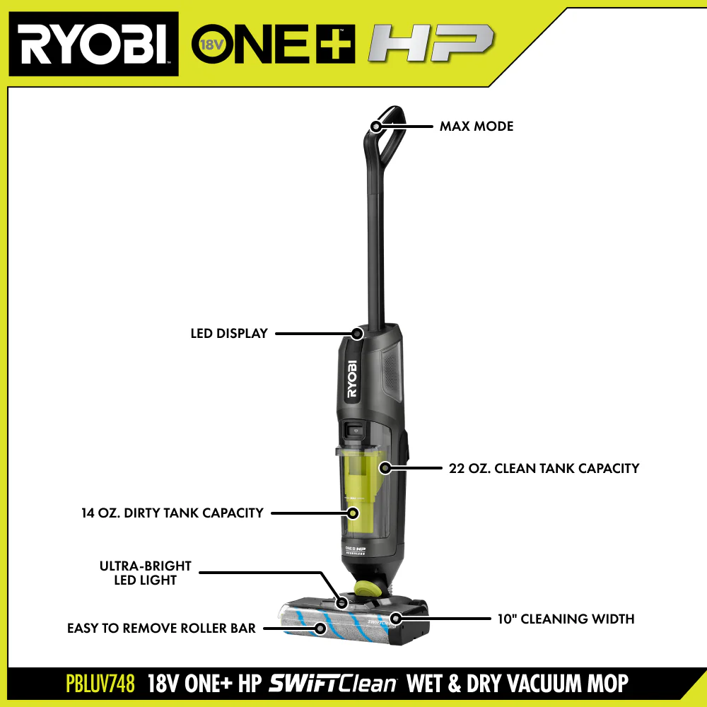 18V ONE+ HP SWIFTClean Wet & Dry Vacuum Mop Kit - Image 11