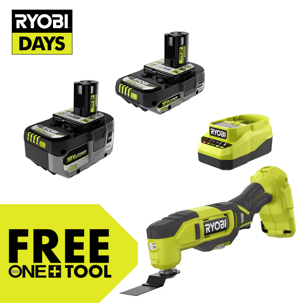 18V ONE+ 4Ah & 2Ah LITHIUM HIGH PERFORMANCE STARTER KIT WITH FREE 18V ONE+ MULTI-TOOL