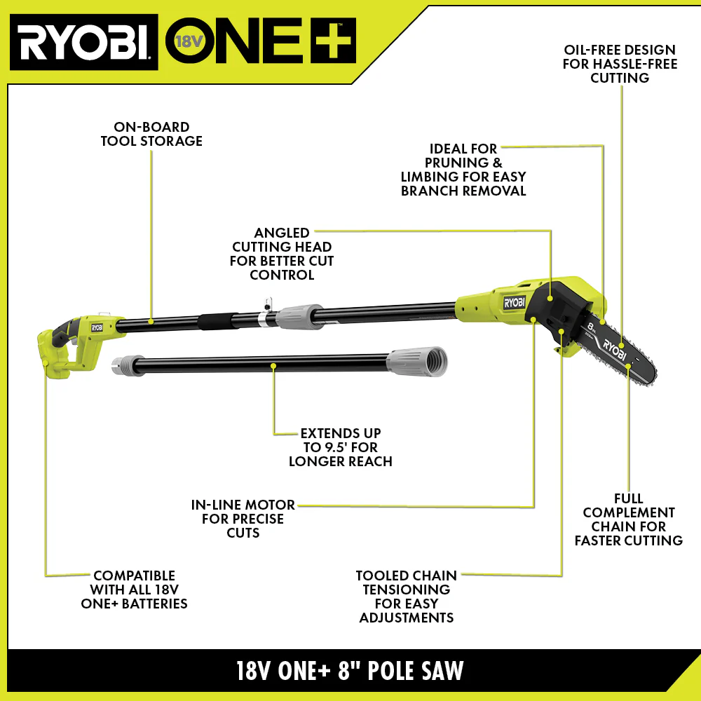 18V ONE+ 8" POLE SAW KIT - Image 3
