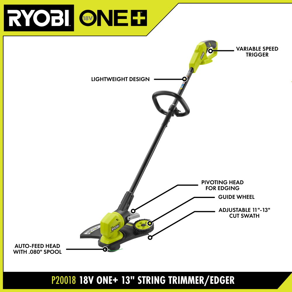 18V ONE+ 13” String Trimmer/Edger - Image 3