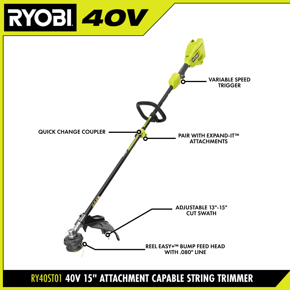 40V 15" Attachment Capable String Trimmer - Image 3