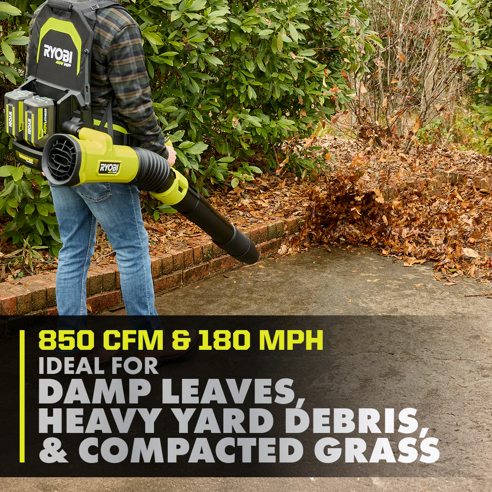 40V HP Brushless 850 CFM Backpack Blower - Image 5