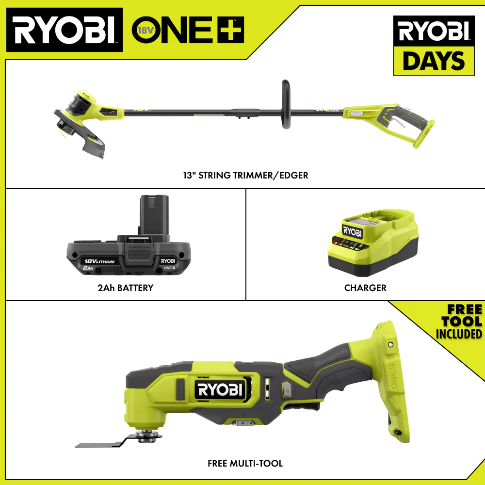 18V ONE+ 13" STRING TRIMMER/EDGER KIT WITH FREE 18V ONE+ MULTI-TOOL - Image 2